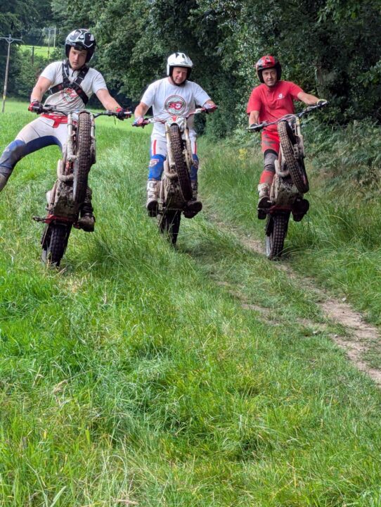 Trials bike riders during their 24 hour bikeathon riding their bikes